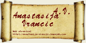 Anastasija Vrančić vizit kartica
